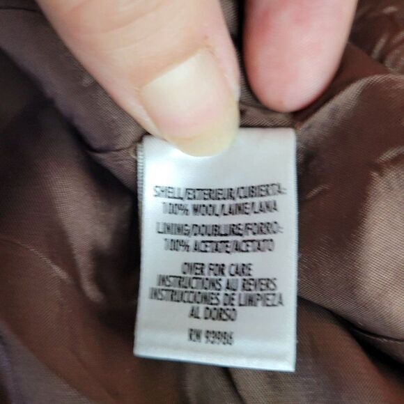 Vintage 80s Casual Corner Skirt Wool Houndstooth Plaid Tea Length Tan 10 Western - Picture 14 of 15